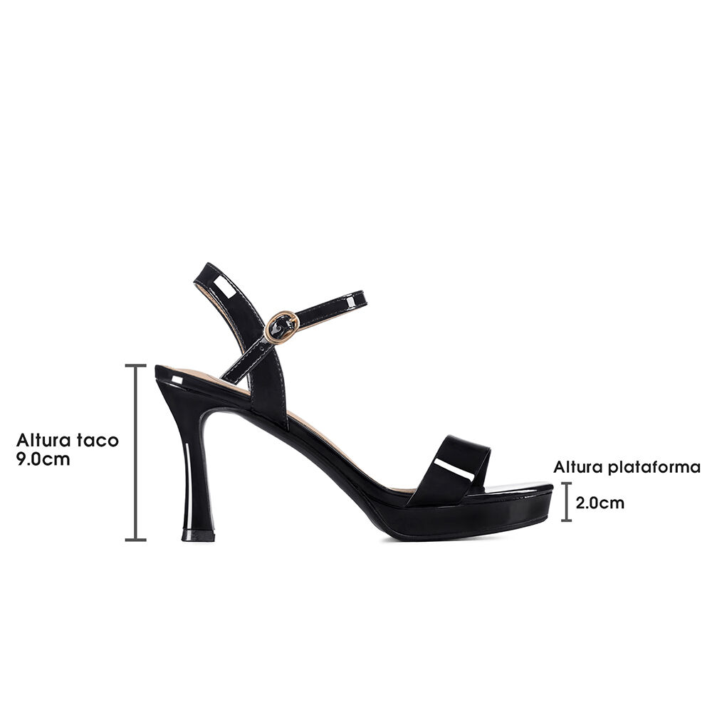 Sandalia Casual Taco Alto Simil Charol Mujer Weide You537 image number 7.0