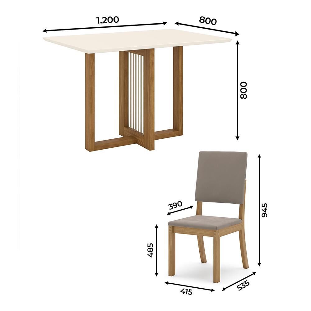 Juego De Comedor Home Mobili Lana / 4 Sillas image number 1.0