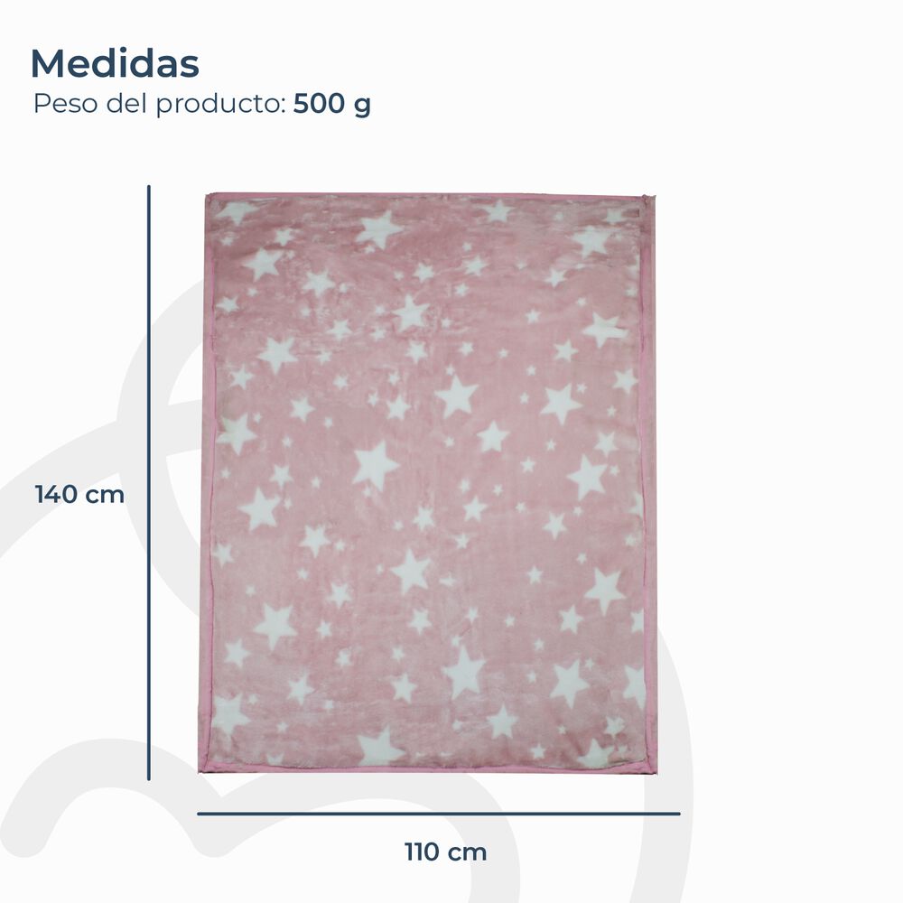 Frazada Ultra Soft Estrella 110x140cm Rosado Bebesit image number 3.0