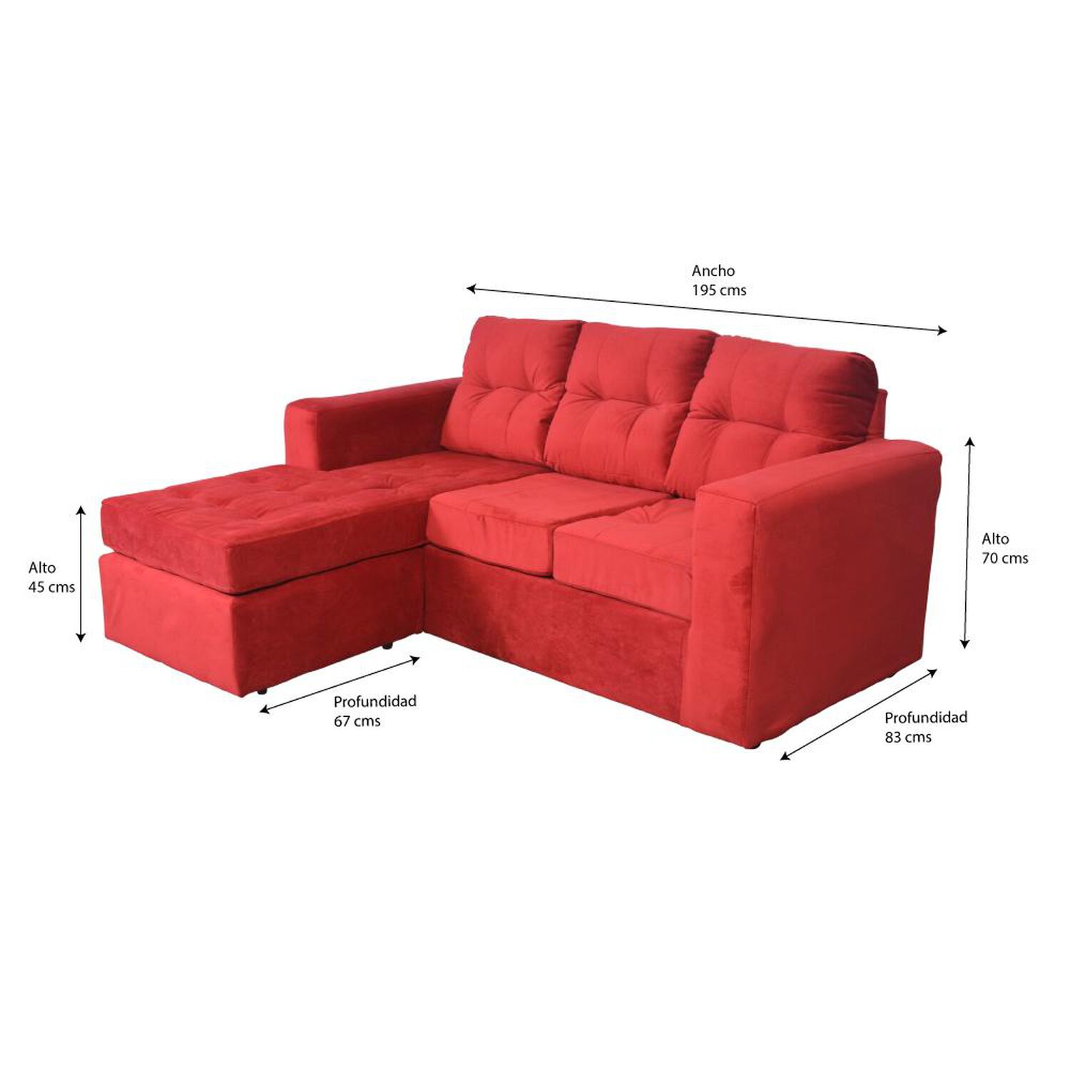 Sof&aacute; Casa Ideal Rodas / 3 Cuerpos + Pouf image number 1.0
