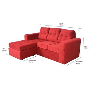 Sof&aacute; Casa Ideal Rodas / 3 Cuerpos + Pouf
