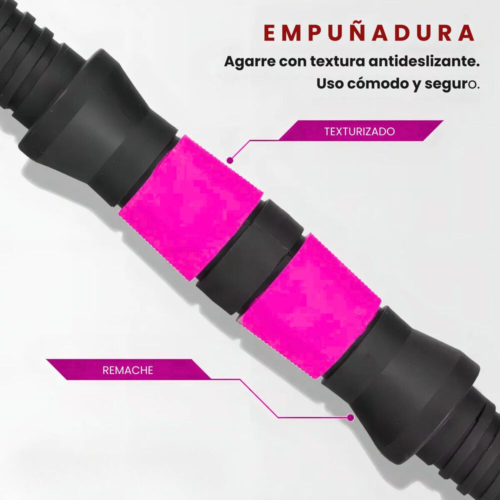 Set Mancuernas 20 Kg 5 En 1 Barra Z Extensor Rosa image number 2.0
