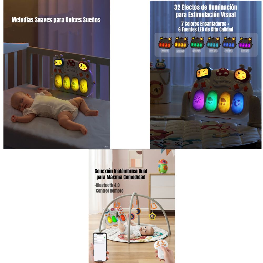 Gimnasio Bluetooth Musical Piano Con Control Tm220 Lubabycas image number 5.0