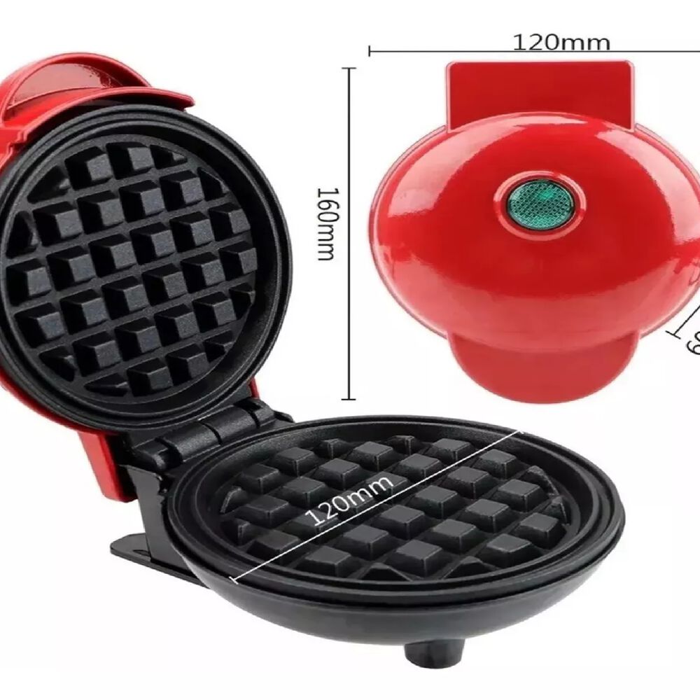 Mini Waflera Repostería Eléctrica Redonda Wafles Rojo image number 2.0