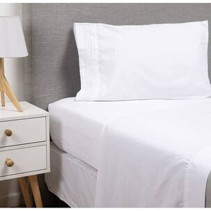 Sabana 1800 Hotel Ultra Suave + Funda Bordada. 1.5 Plazas Blanco