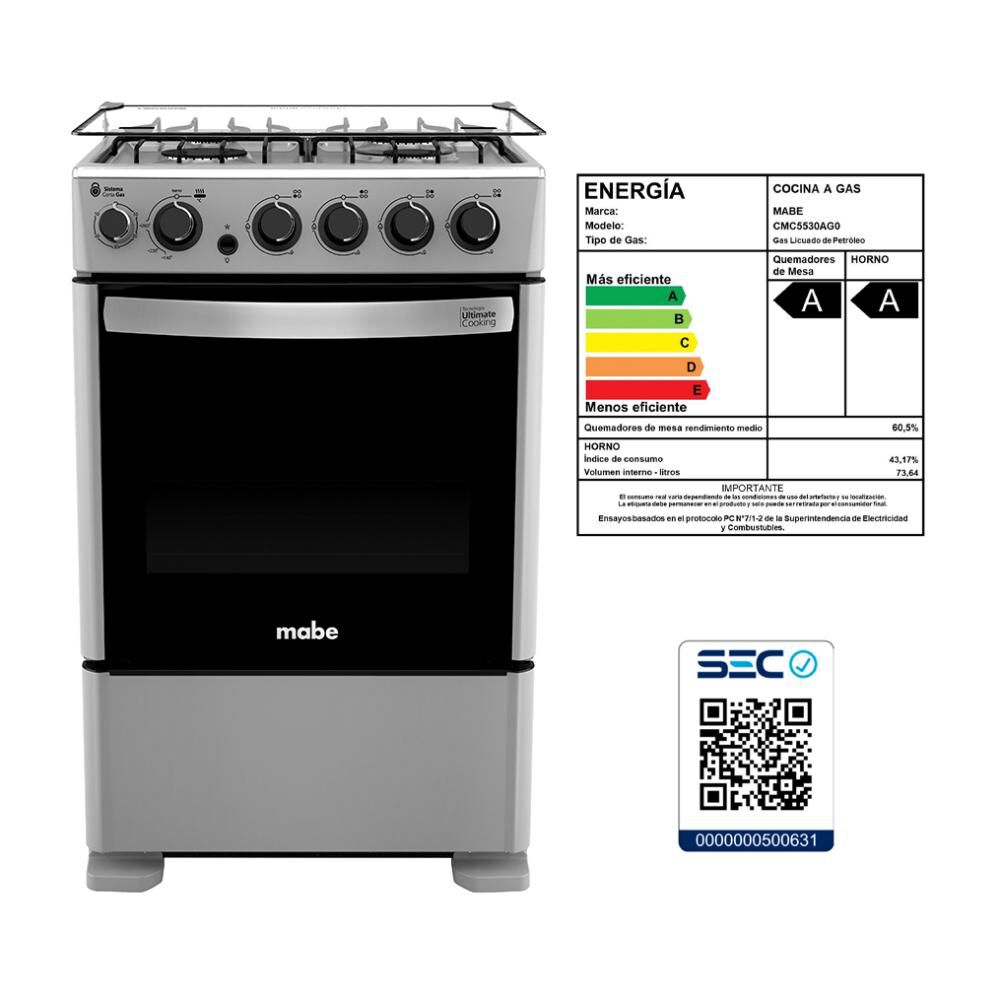 Cocina A Gas Mabe CMC5530AG0 /4 Quemadores image number 10.0