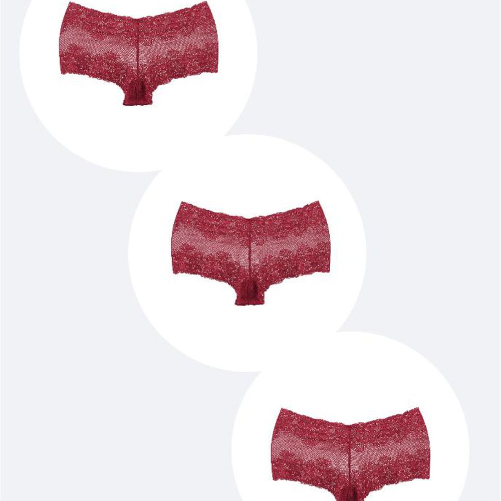 Pack X3 Pantaletas Encaje Rojo 2rios image number 0.0