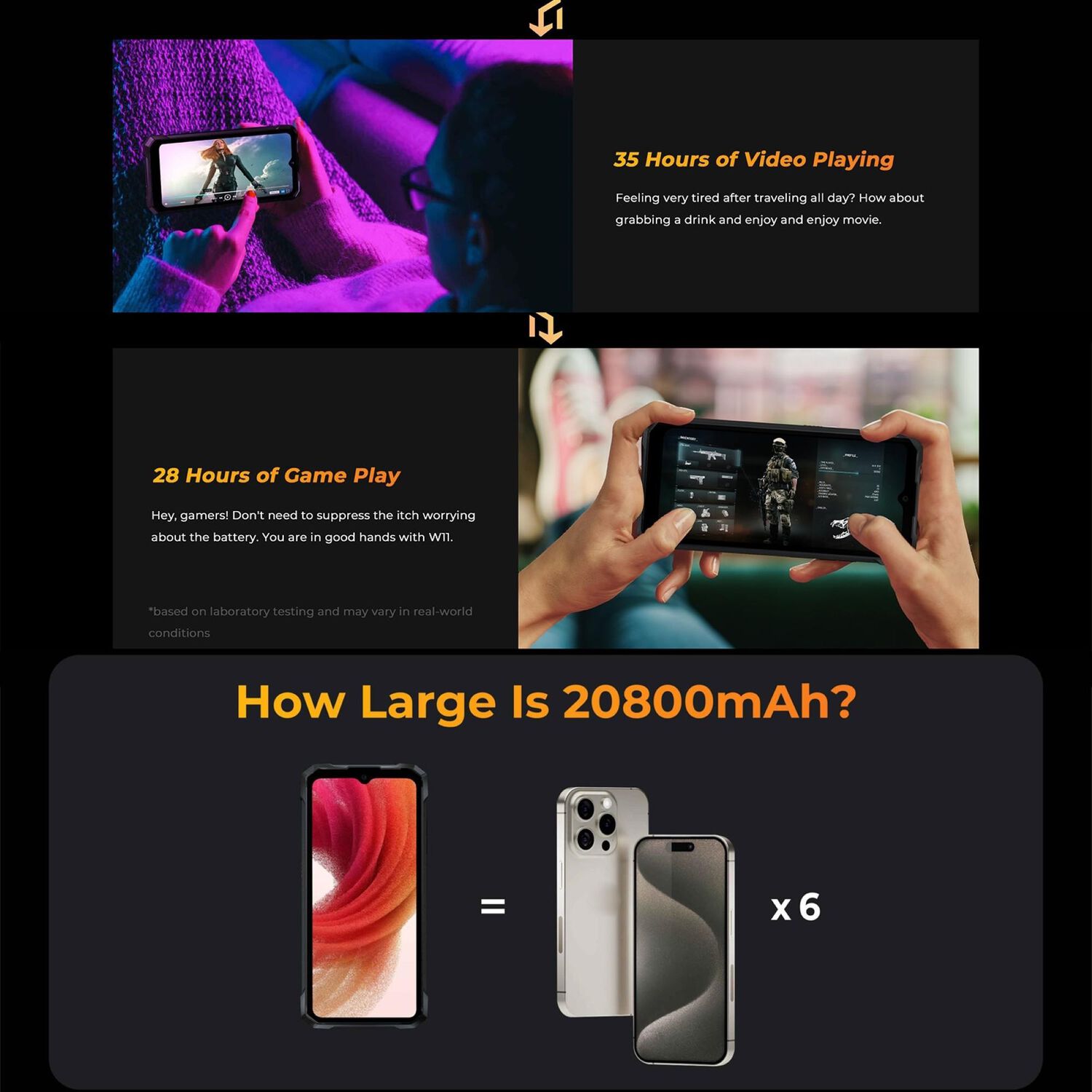 Hotwav W11 - Smartphone Resistente Con Bater&iacute;a De 20.800mah Y Led De Camping image number 5.0