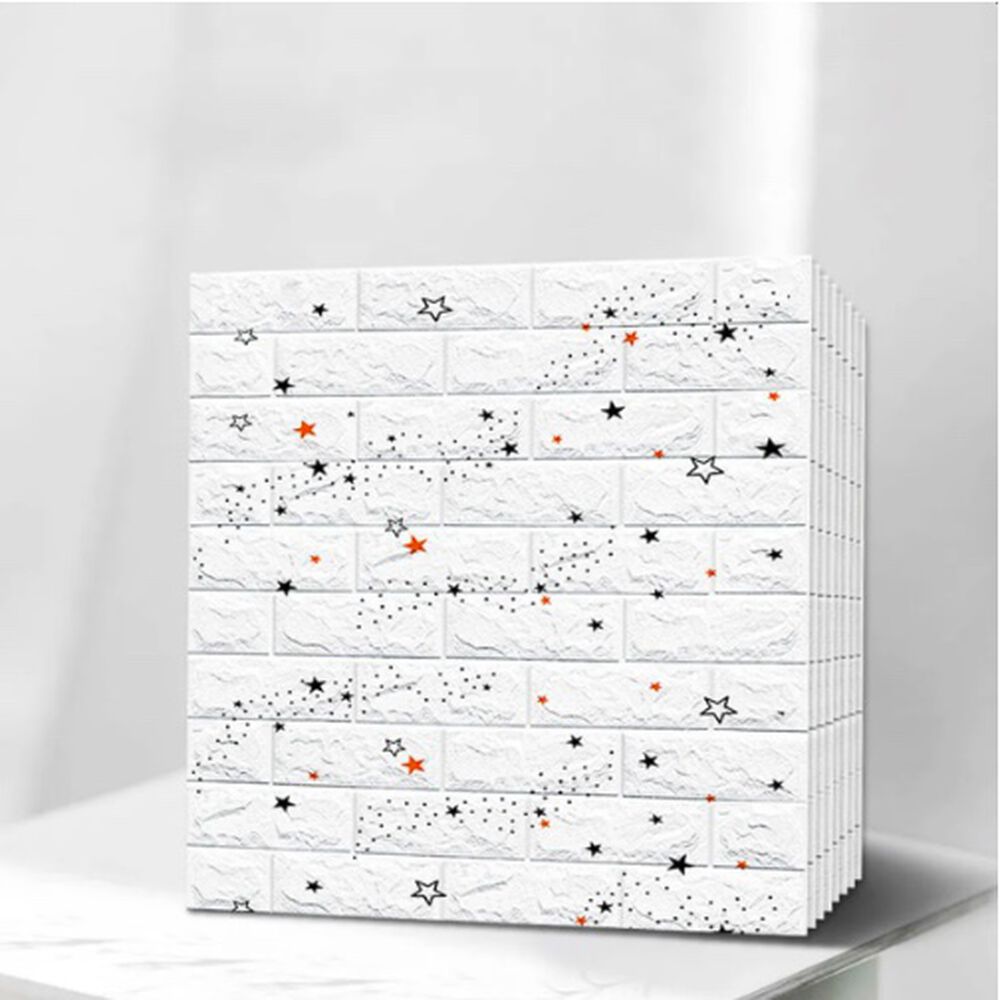 Pack 10 Lamina Papel Mural Autoadhesivo 3d Estrellas image number 4.0
