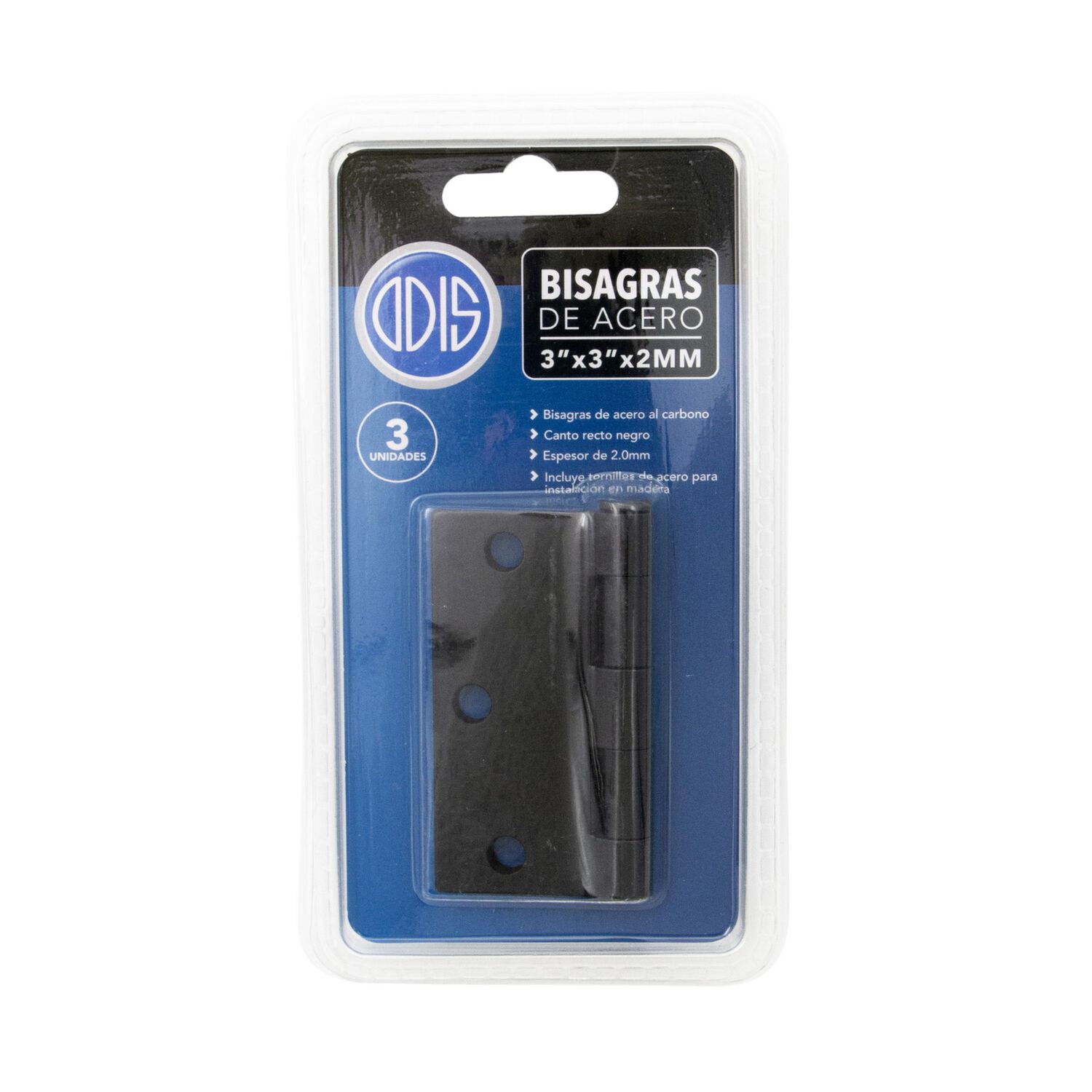 Pack 3 Bisagras Acero Odis 3&rdquo;&times; 3&rdquo;&times;2,0mm - Negro image number 6.0