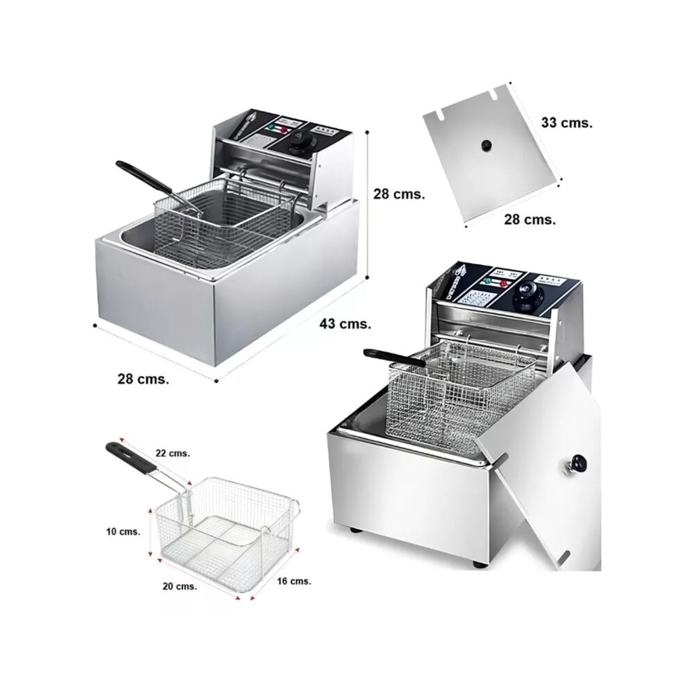 Freidora Eléctrica De Acero Con Tapa - 1 Canasto 6 Litros image number 7.0