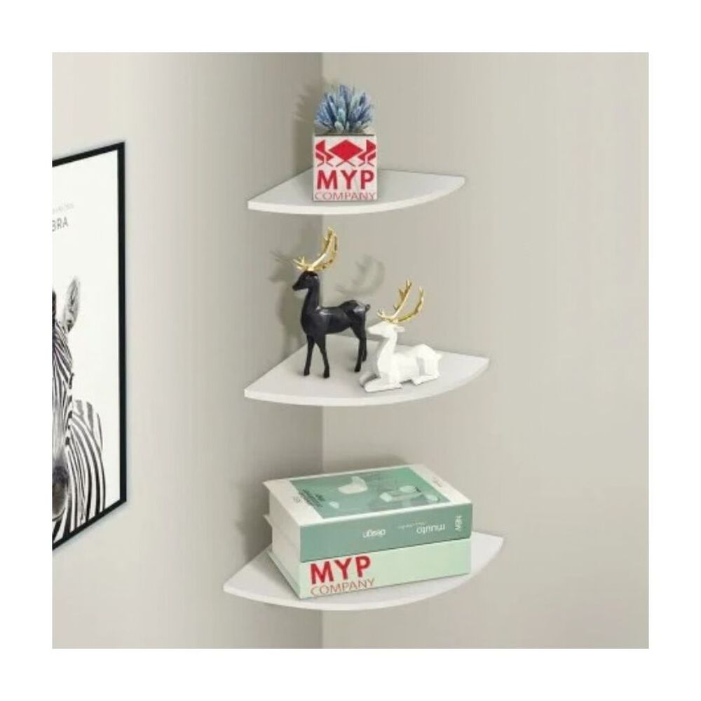 Repisa Esquinera Flotante Decorativa Blanca 45cmx30xc3.8cm image number 1.0