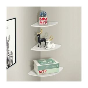 Repisa Esquinera Flotante Decorativa Blanca 45cmx30xc3.8cm