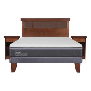 Cama Europea Cic Ortopedic / 2 Plazas / Base Normal + Set De Maderas