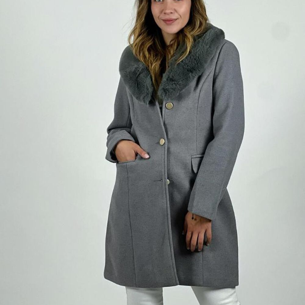 Abrigo De Pa&ntilde;o Con Cuello Desmontable image number 0.0