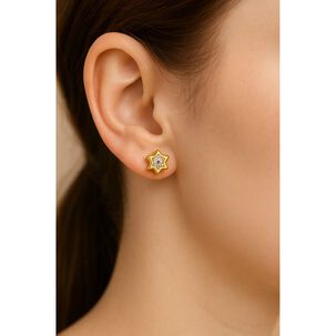 Aros Abridores Estrella 6 Puntas 5 Mm Oro 18k Circ&oacute;n Beb&eacute;
