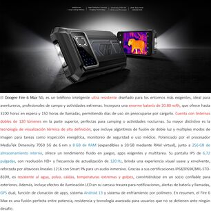 Doogee Fire 6 Max 5g Smartphone Resistente Con C&aacute;mara T&eacute;rmica Y Bater&iacute;a De 20.800mah