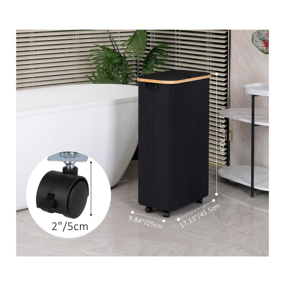 Cesto Ropa Sucia 75l Con Tapa Bolsa Extraible Negro image number 5.0