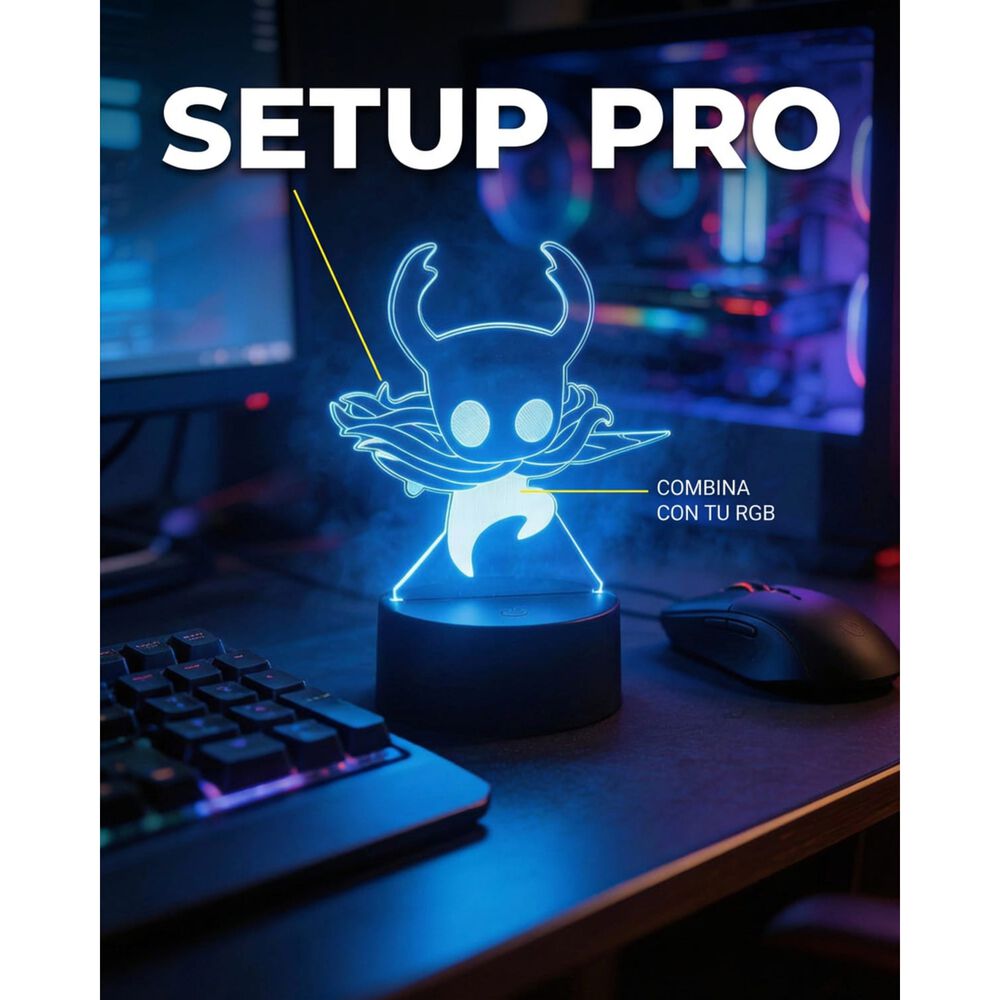 L&aacute;mpara Visual 3d Hollow Knight Luces image number 3.0