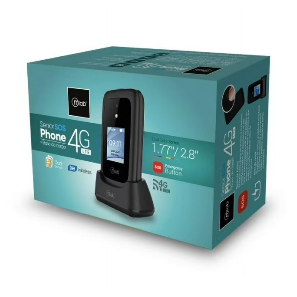 Telefono Senior Tipo Almeja 4g Negro 9338 Mlab image number 2.0