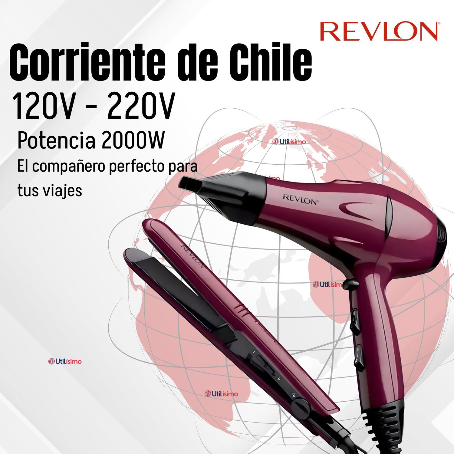 Set Secador Y Plancha Alisadora Port&aacute;til Revlon 2000w image number 6.0