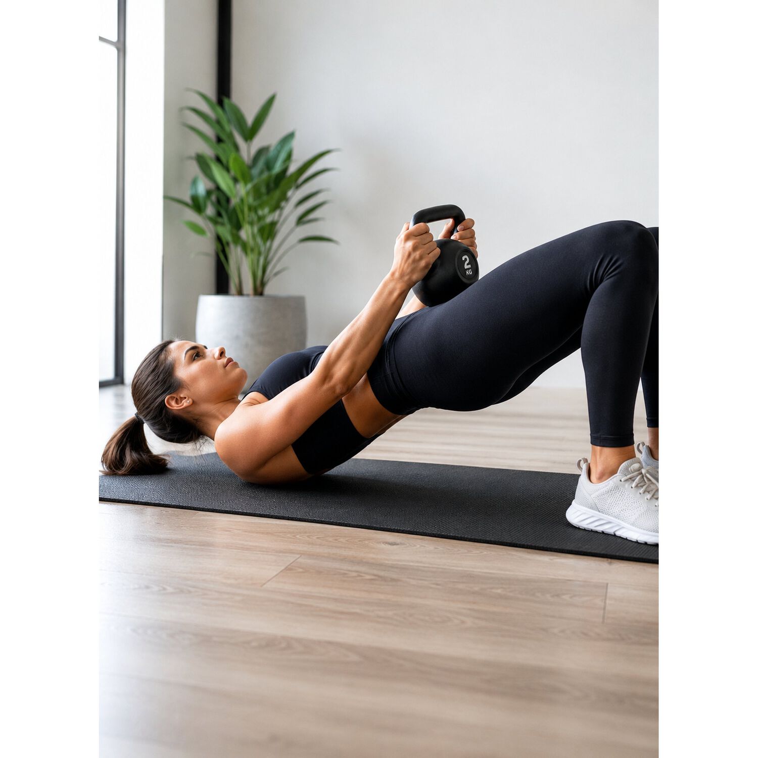 Pesa Rusa Kettlebell 2kg Entrenamiento Crossfit Fitness Color Negro image number 4.0
