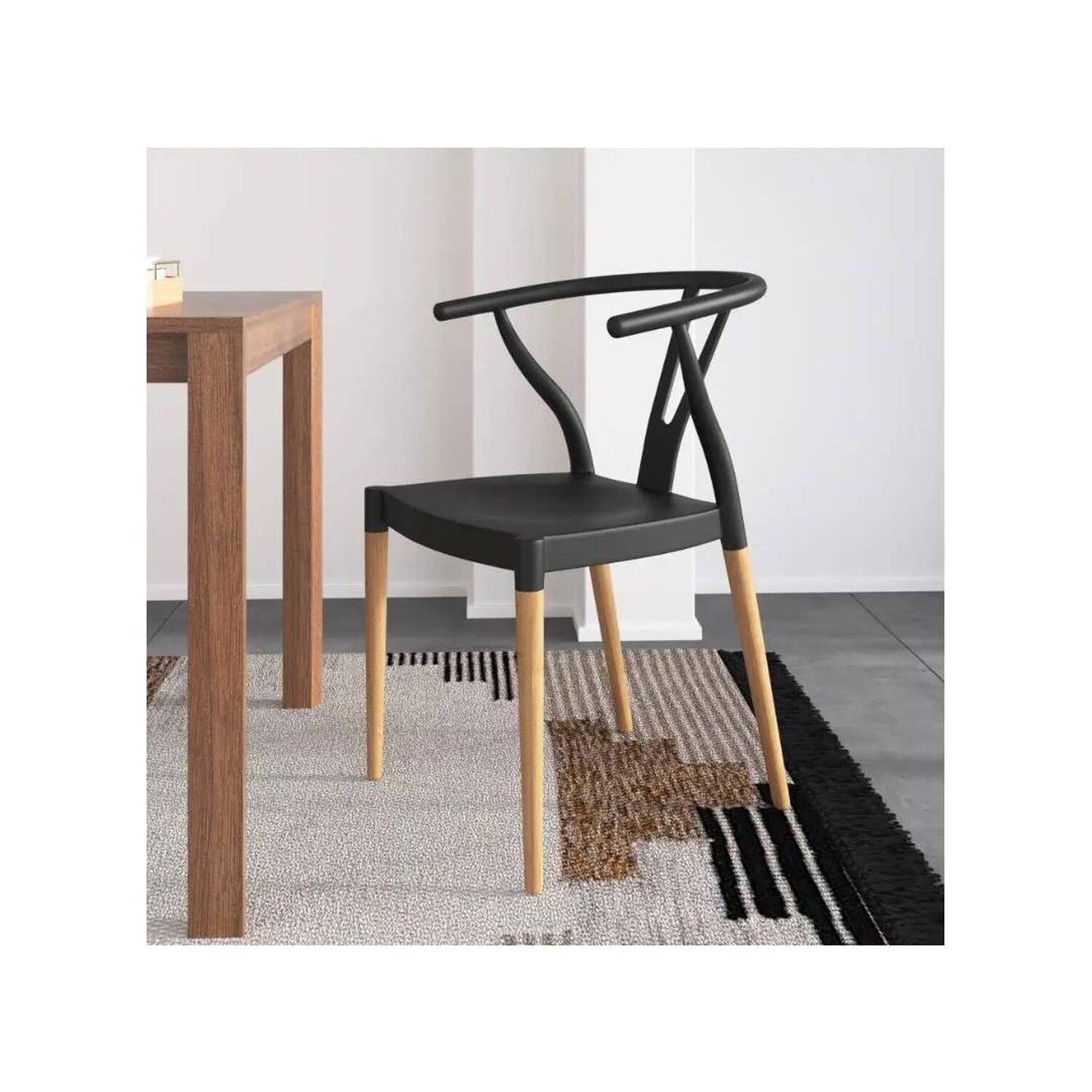 Pack 4 Sillas De Comedor N&oacute;rdicas Polipropileno Patas Madera image number 1.0