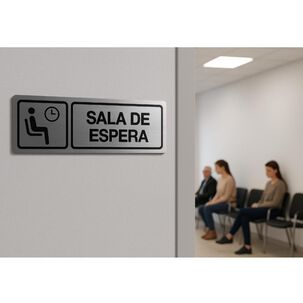 Señalética Sala De Espera Metálico Adhesivo Alta Adherencia