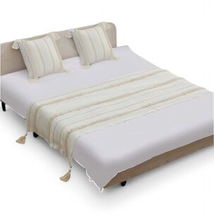 Piecera Boho 2 Plazas O King Pie De Cama Medida 210cm X 70cm + 2 Fundas 45cm X 45cm - Pb2-3