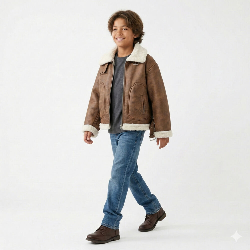 Chaqueta Ni&ntilde;o Tipo Aviador Vintage Invierno image number 4.0