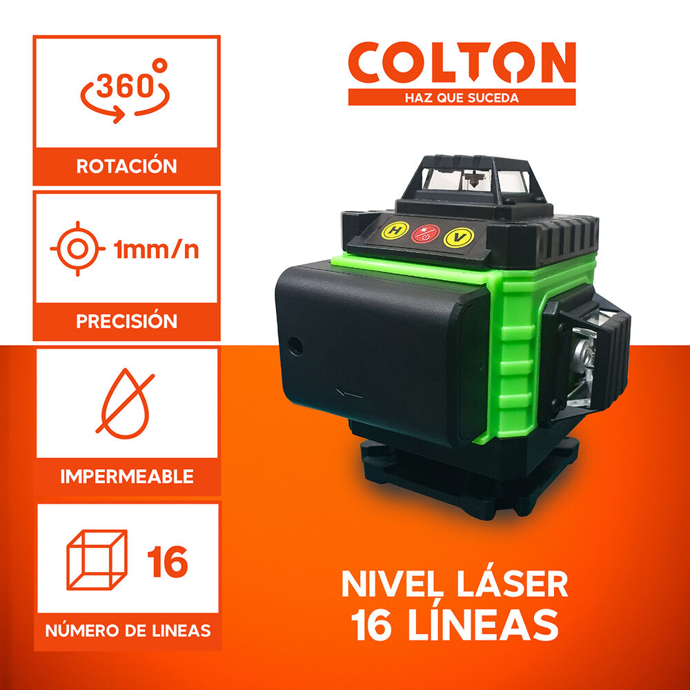 Nivel Láser 16 Líneas Colton Auto + 2 Baterías + Trípode image number 1.0