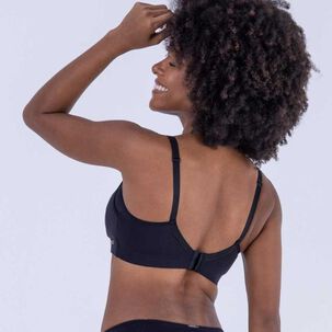 Sosten Lactancia Semi Encaje Algodón Negro 2rios