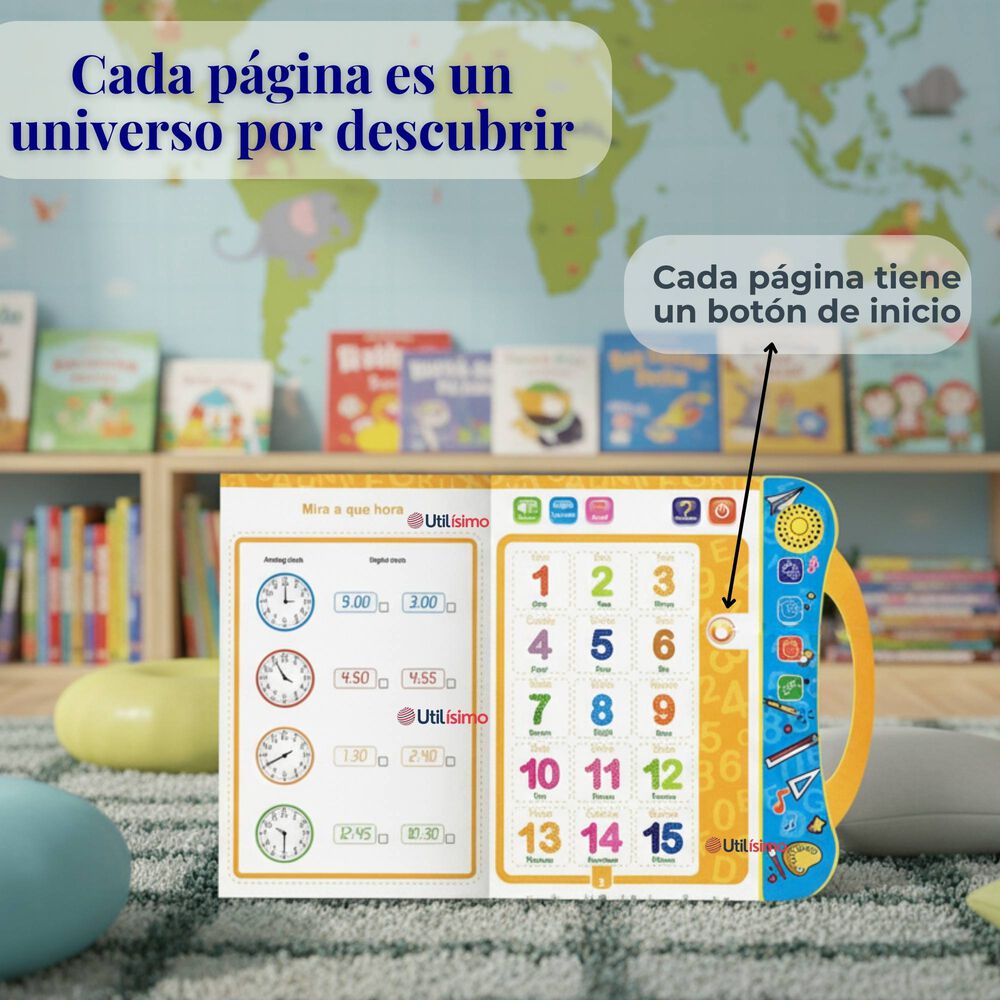 Libro Did&aacute;ctico Interactivo Aprendizaje Biling&uuml;e Juguete Para Ni&ntilde;os image number 5.0