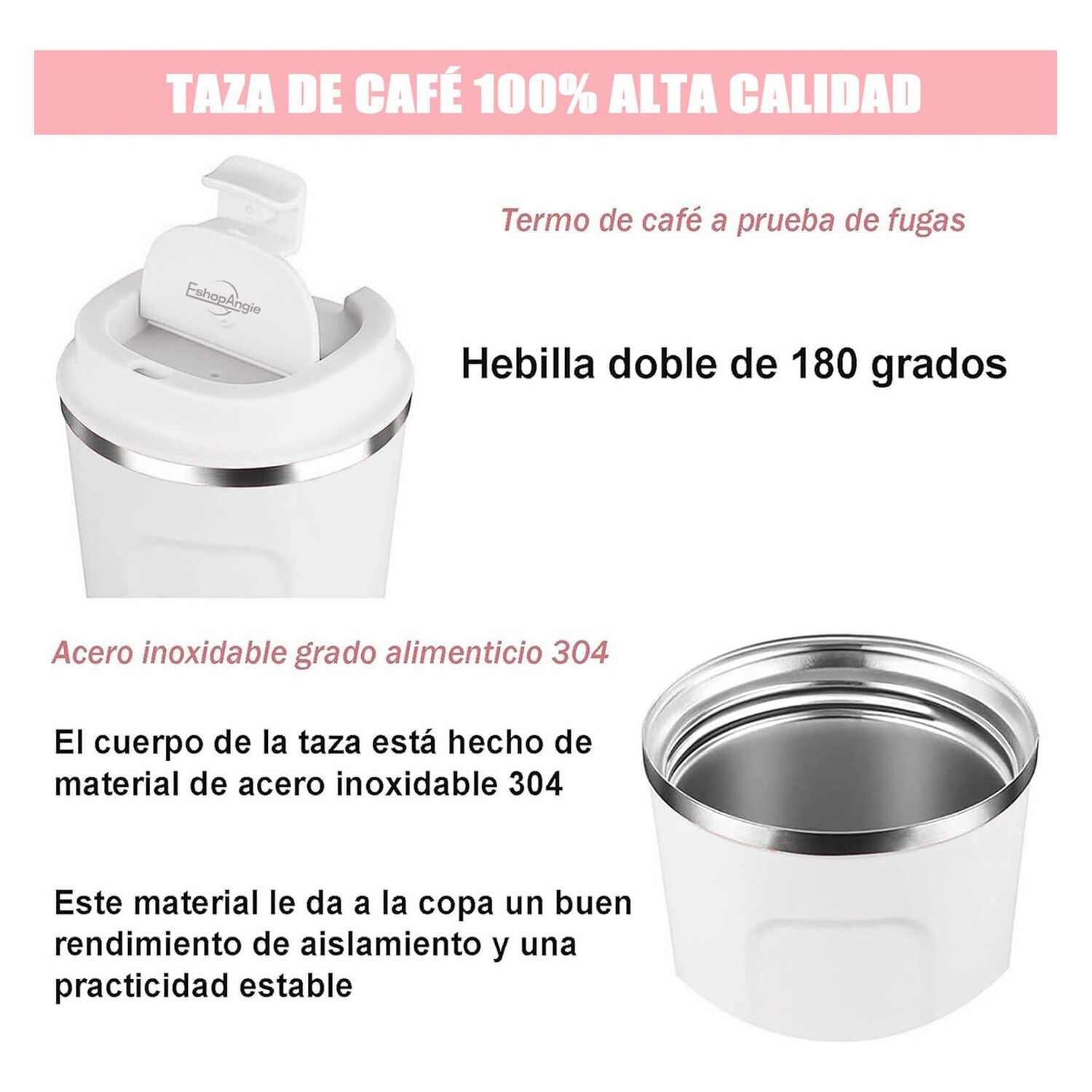 Termo Mug Caf&eacute; 380ml Acero Inoxidable Port&aacute;til T&eacute;rmico image number 2.0