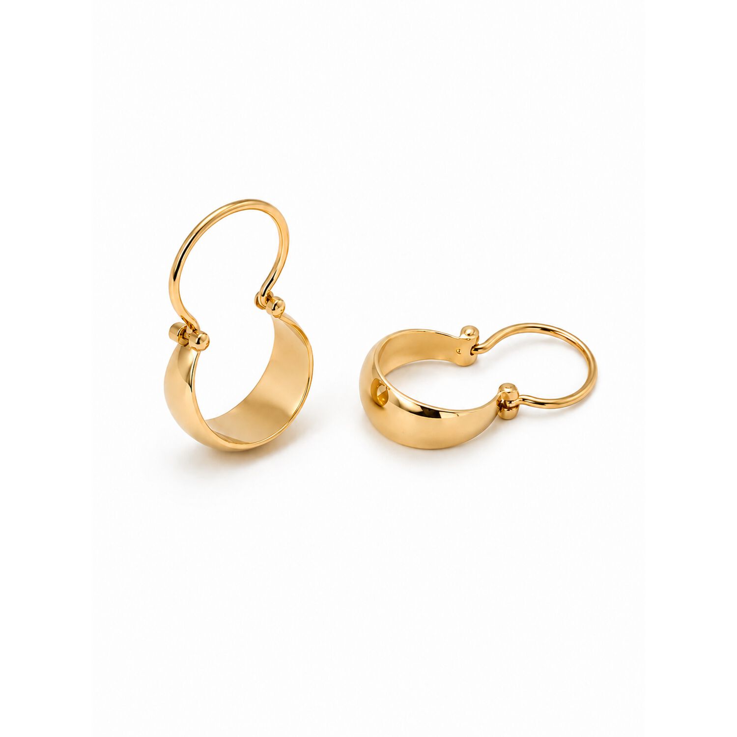 Aros Argolla Bote 1,5cm Largo N1 Oro 18k 1.50gr Mujer Regalo Dorado image number 1.0