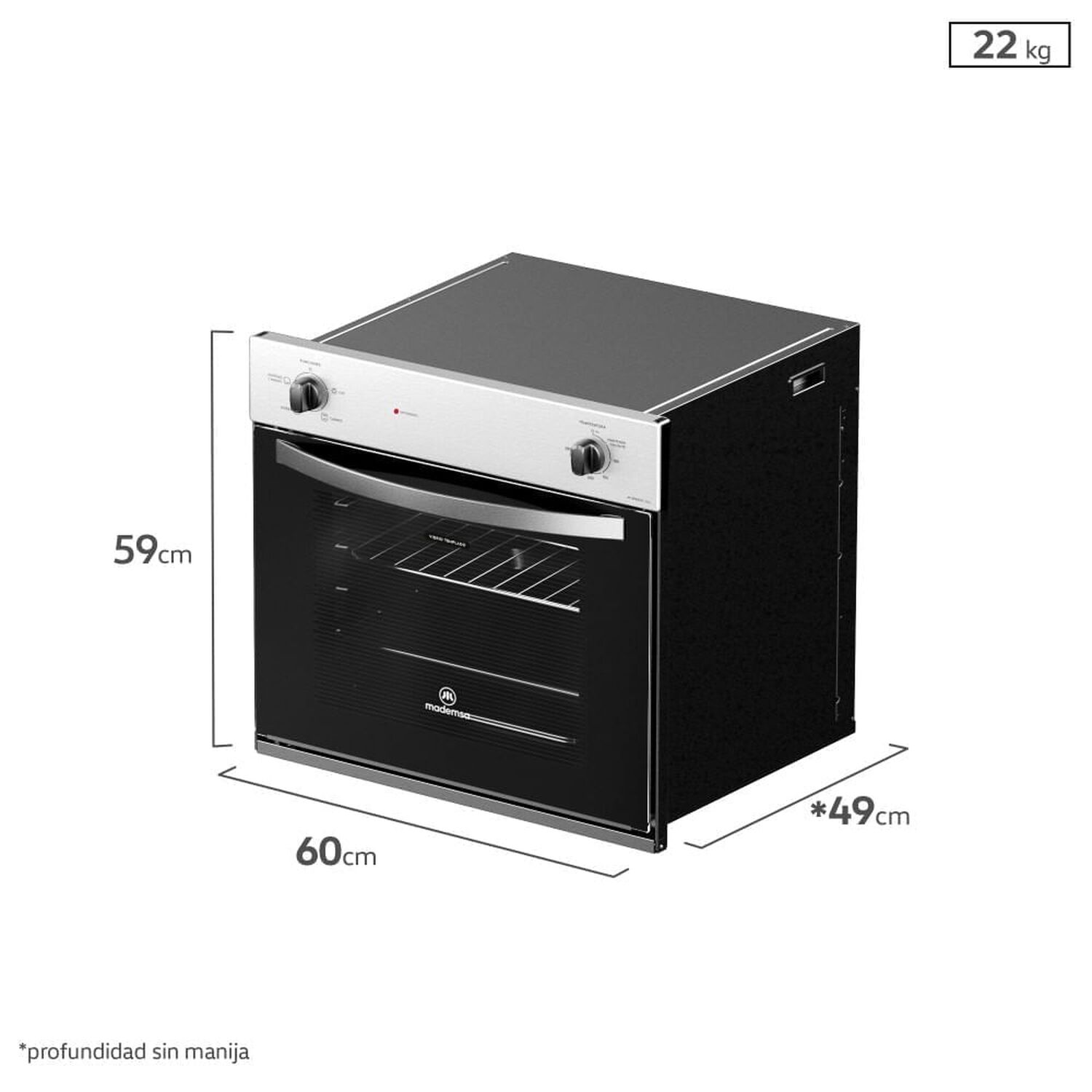 Horno Empotrable El&eacute;ctrico 66l Timer M Spazio 110a Gris image number 1.0