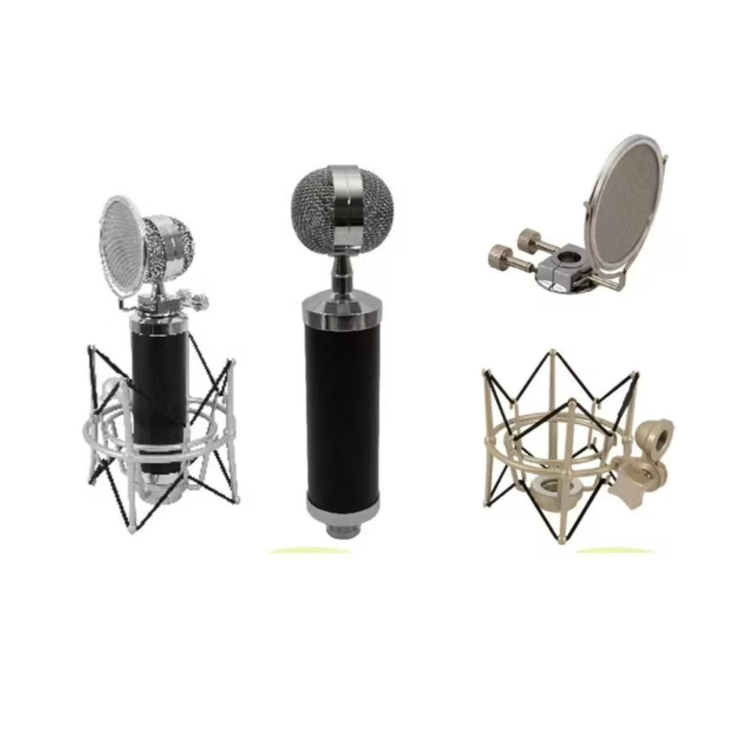 Kit Microfono Estudio Antipop Soporte Metalico image number 4.0