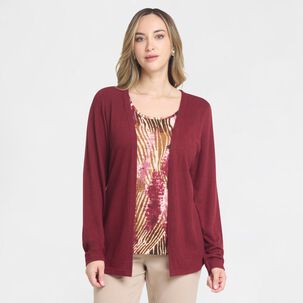 Sweater Tejido Camant Doble Manga Larga Cuello Redondo Mujer Lesage
