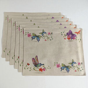 Set 6 Individuales De Lino 35x45 Repelente A Liquido-antimancha Md18