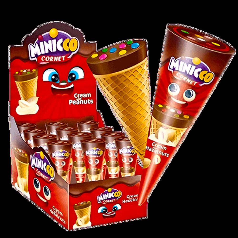 Pack Display 12 Conos Rellenos Crema De Avellana Minicco image number 0.0