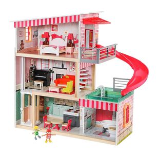 Casa De Mu&ntilde;ecas + Muebles Madera Montessori Bella