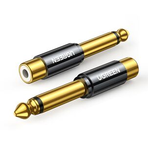 Adaptador Rca H A Plug 6.3mm Mono Dorado Ugreen