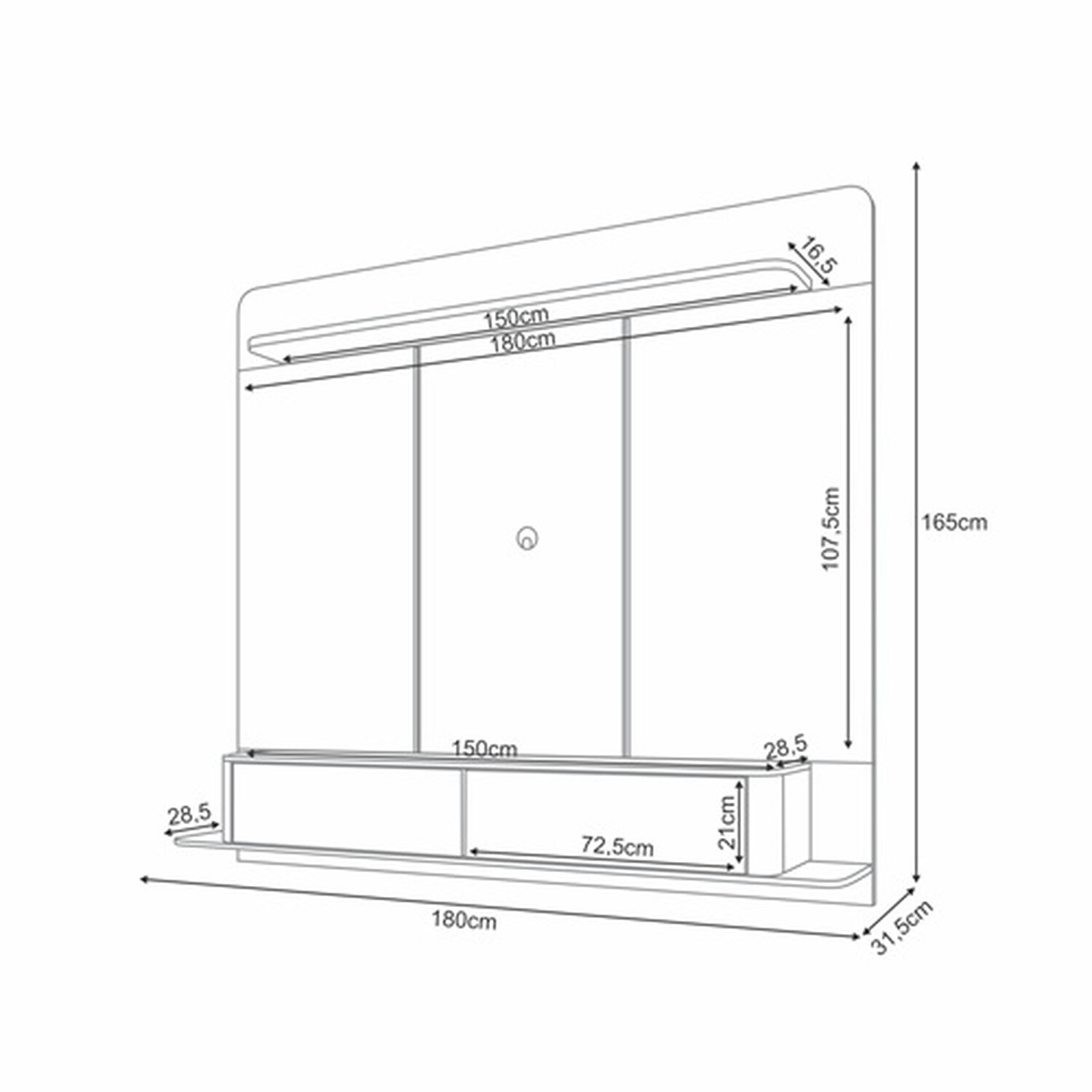Home Panel Provenza 1.8 Tv 70" Off White Cinamomo image number 1.0