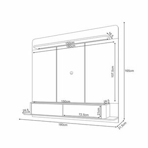 Home Panel Provenza 1.8 Tv 70" Off White Cinamomo