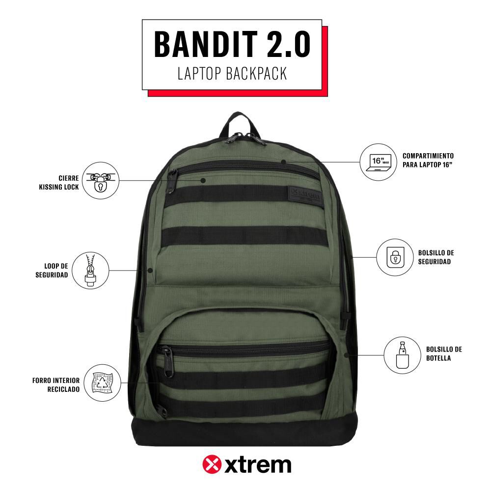 Mochila Notebook Xtrem Bandit 2.0 5xt 16" image number 7.0