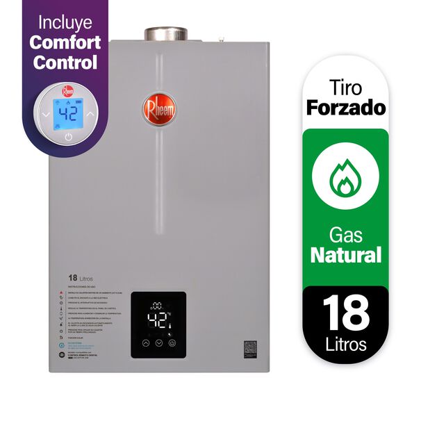 Calefont Digital 18 Litros Gn T. Forzado Con Control Remoto