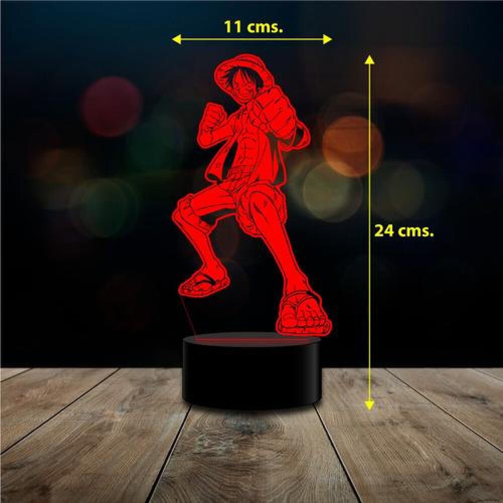 Lampara 3d Monkey D. Luffy One Piece 16 Colores C/ Remoto image number 2.0