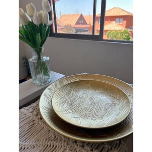 Set De 2 Platos Decorativos - Dise&ntilde;o Hojas
