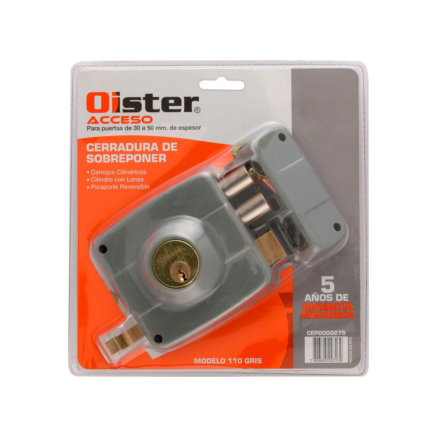 Cerradura Sobreponer Oister 110 - Gris image number 5.0