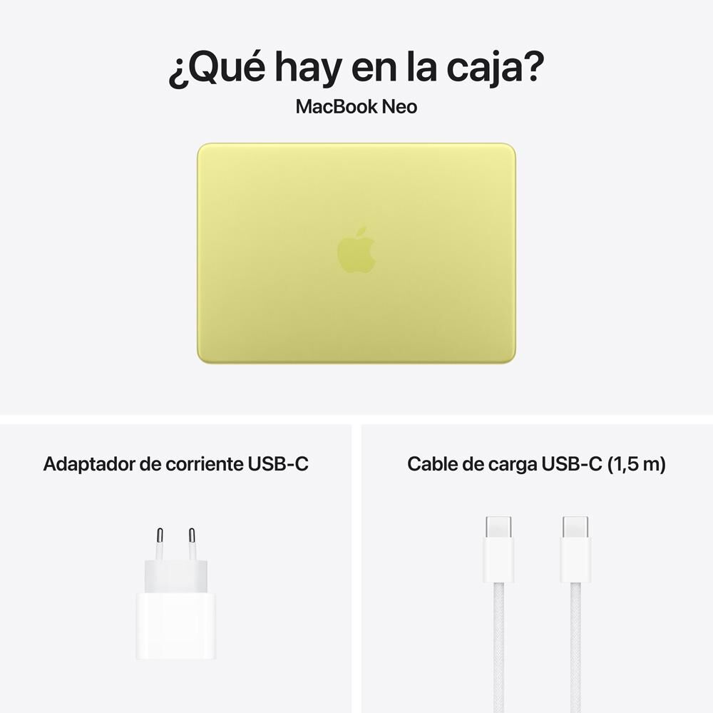 Macbook 13" Apple Neo / Chip A18 / 8 GB RAM / 256 GB SSD / Citrico image number 9.0